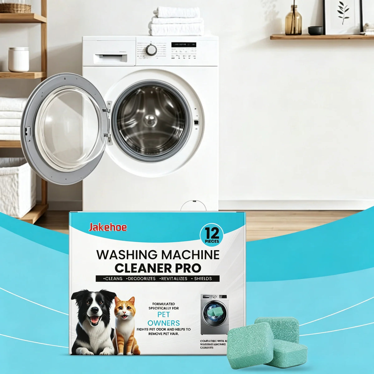 12PCS Washing Machine Cleaning Tablets Remove Pet Hair and Bad Odors Deep Clean Inner  Multipurpose Household Laundry Care Tools